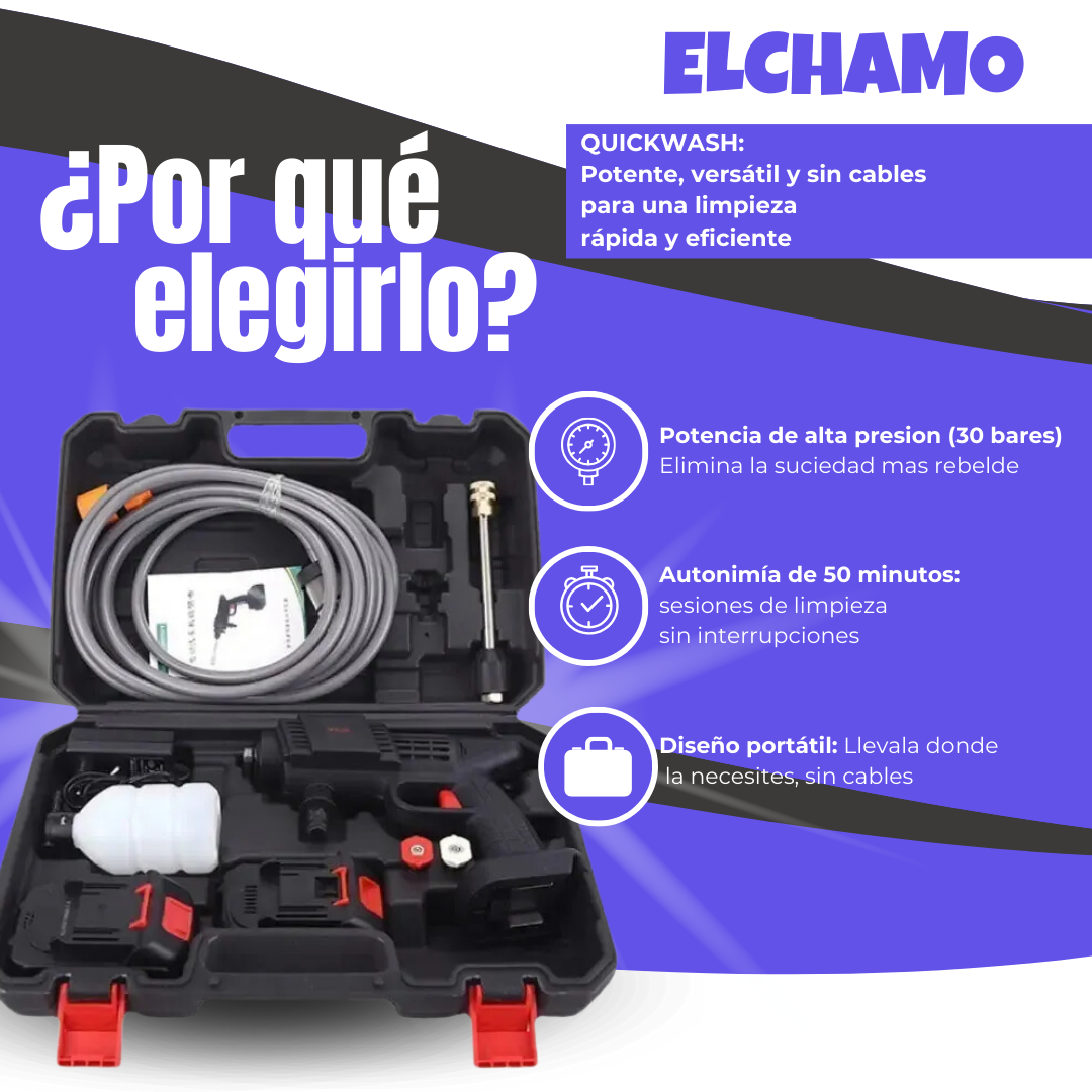 QUICKWASH™ - HIDROLAVADORA ELÉCTRICA PROFESIONAL